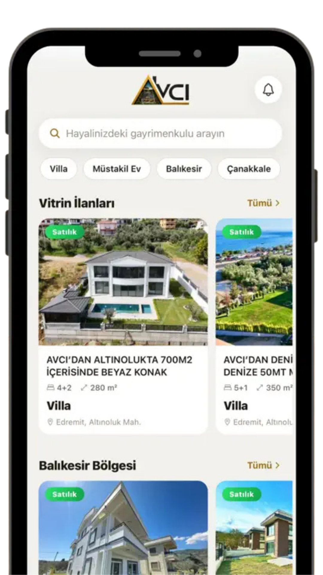 Avcı Gayrimenkul mobil uygulaması